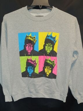 Brooklyn Mint Notorious BIG Biggie Crewneck Sweatshirt Size  Med Gray Colorful